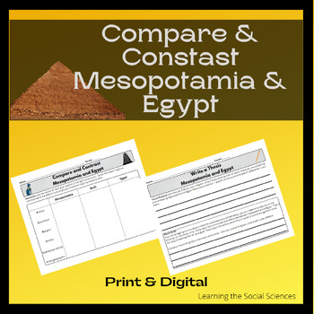 Preview of Mesopotamia and Egypt Compare and Contrast Activity with Added Thesis Activity