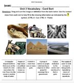 Mesopotamia and Egypt Vocabulary - Card Sort