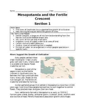Preview of Mesopotamia and the Fertile Crescent Readings