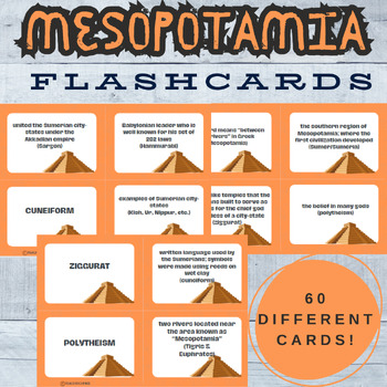 Preview of Mesopotamia & the Fertile Crescent Flashcards - 6th Grade Study Skills Practice