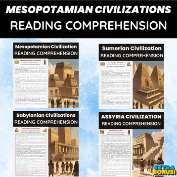 Preview of Mesopotamian Civilizations Reading Comprehension | Sumerian Babylonian Assyria
