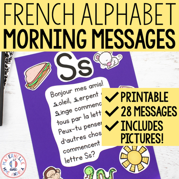 Preview of FRENCH Alphabet Morning Messages - Messages du matin (alphabet)