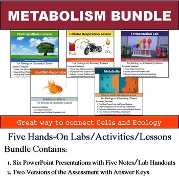 Preview of Metabolism Unit - Five 90min Lessons and Labs Bundle with Assessment