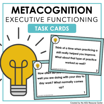 Preview of Metacognition | Executive Functioning Skills Task Cards
