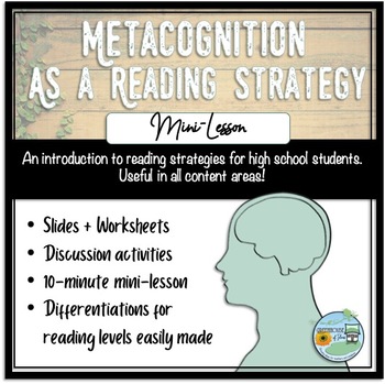 Preview of Metacognition Reading Strategy for High School