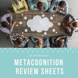 Metacognition Review Sheets | AP Psychology Exam/Unit Stud