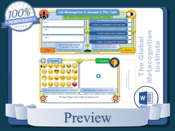 Preview of Metacognition - The Best Metacognition Worksheets