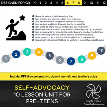 Preview of Self-Advocacy & Self-Regulation: 10 lessons with PPT and student journals