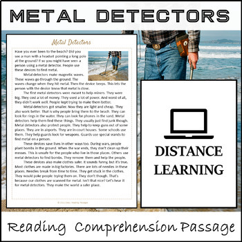 Preview of Metal Detectors Reading Comprehension Passage Questions - Google Form Quiz