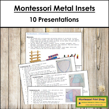 Preview of Montessori Metal Insets - Lesson Plans
