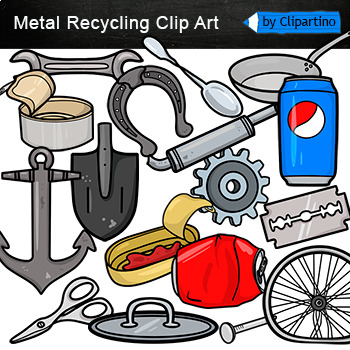 Preview of Metal Recycling Clip Art/  Metal waste Clip art