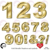 Metallic Gold Numbers and Symbols Clipart {Best Teacher To