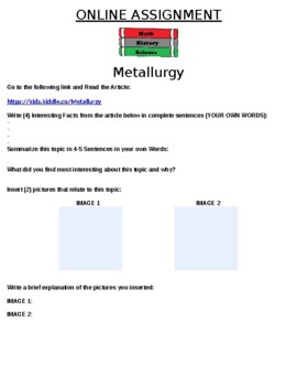 Preview of Metallurgy Online Assignment