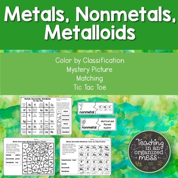 Preview of Metals, Nonmetals, and Metalloids Middle School Science Activities TEKS 6.6a