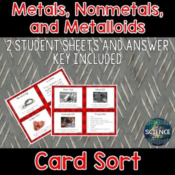 Preview of Metals, Nonmetals, and Metalloids Card Sort
