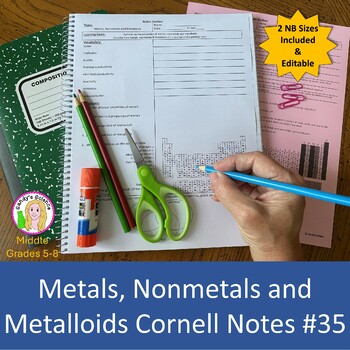 Preview of Metals, Nonmetals and Metalloids Cornell Notes #35
