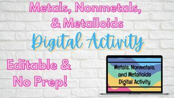 Preview of Metals, Nonmetals, and Metalloids Digital Activity