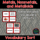 Metals, Nonmetals, and Metalloids Vocabulary Sort