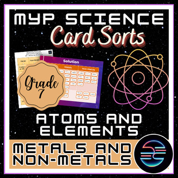 Preview of Metals and Non-Metals Card Sort - Atoms and Elements - Grade 7 MYP Science