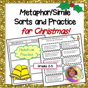 Preview of Christmas Metaphor/Simile Sorts and Practice!