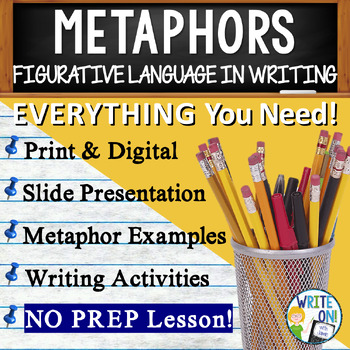 Preview of Metaphors - Activities, Worksheets, Handouts, Slide Show - Figurative Language