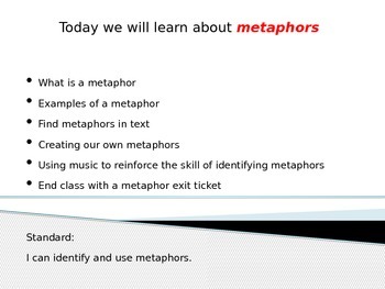 Metaphors Power Point by Katherine Kocourek | TPT