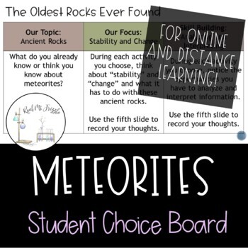 Preview of Meteorites Student Choice Board (Distance Learning Supported)