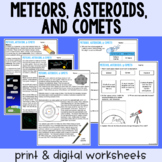 Meteors, Asteroids, and Comets - Guided Reading