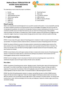 experiment on sterilization of water using bleaching powder