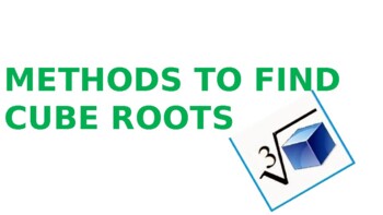 Preview of Method of Finding Cube Roots Powerpoint 