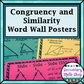 Preview of Congruent Triangles -  Proving Triangles Congruent & Similar Wall Posters