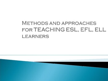 Preview of Methods and approaches for ESL, EFL, ELL learners PD (editable PPT)