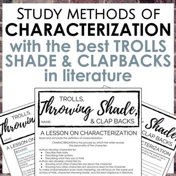 Preview of Methods of Characterization Worksheets for Secondary ELA