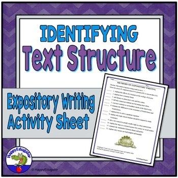 Expository Writing - Identifying Text Structure by HappyEdugator