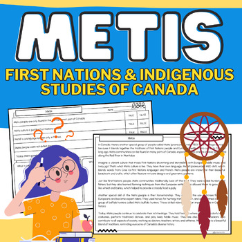 Preview of Metis: First Nations in Canada Informational Passage, Worksheets, & Research