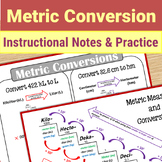 Metric System Conversion Anchor Chart Measurement Notes an