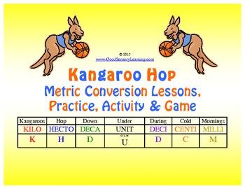 Preview of Metric Conversion: Kangaroo Hop Lessons, Activities and Games