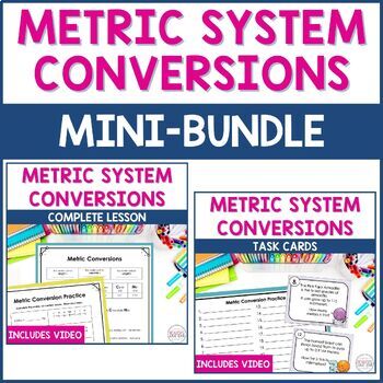 Preview of Metric Conversion Practice Complete Lesson | Metric Conversion Worksheets