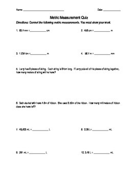 Metric Conversion Quiz by Fancy in Fifth Grade | TpT