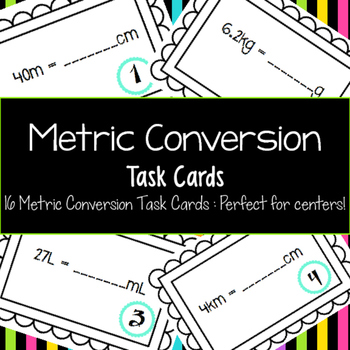 Preview of Metric Conversion Task Cards