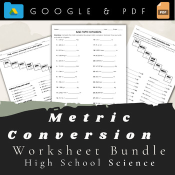 Preview of Metric Conversion Worksheet Bundle- GOOGLE DRIVE FOLDER