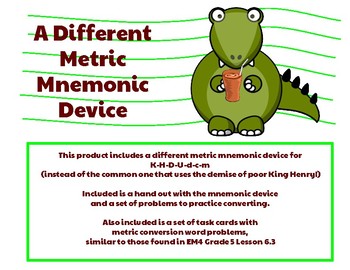 Metric Conversions A Different Mnemonic Device By Mrs Rygiel S Math Mania