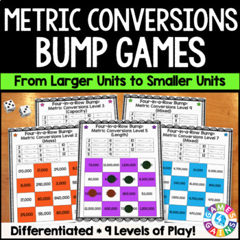 Preview of Converting Measurements Games Worksheets Activity Metric Measurement Conversions