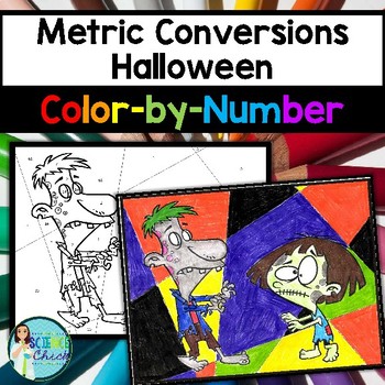 Preview of Metric Conversions Halloween Color-by-Number
