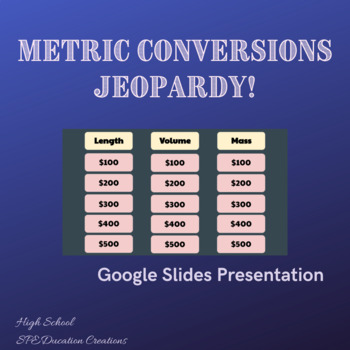 Preview of Metric Conversions Jeopardy