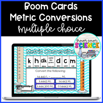 Preview of Metric Conversions Multiple Choice Boom Cards