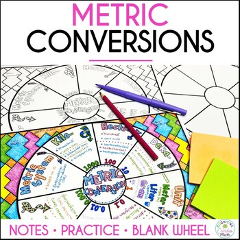Preview of Metric Conversions Guided Notes Doodle Math Wheel
