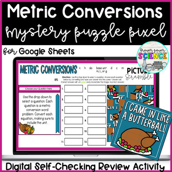 Preview of Metric Conversions Practice Digital Activity | Thanksgiving