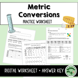 Metric Conversions Practice Worksheet (Printable & Digital