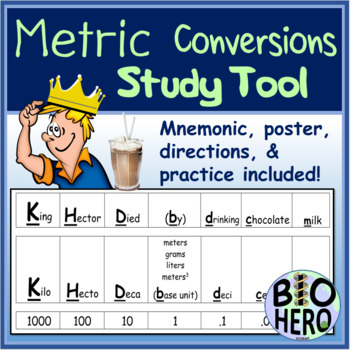 Metric Conversions Study Tool and Practice by BioHero | TpT